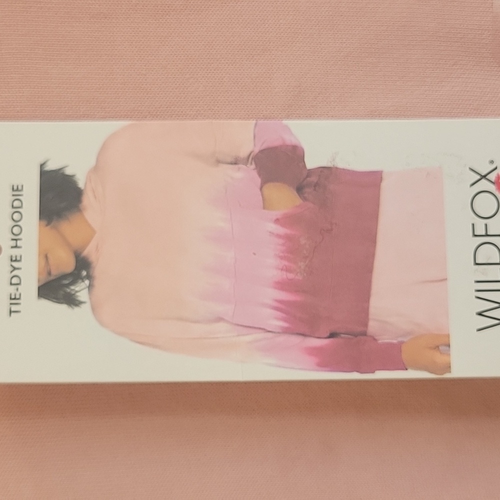 NWT WILDFOX $126 Tie Dye Hoodie Pink Purple Kangaroo Pocket - Picture 3 of 9